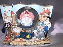 RARE 1988 Disney ARIEL MERMAID Double Side Book Musical Snow Globe UNDER THE SEA