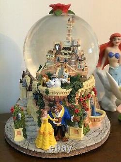 RARE Beauty & The Beast Snow Globe and Music Box Vintage 1991