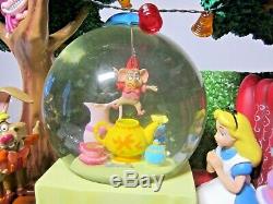 RARE DISNEY Alice in Wonderland Tea Party Musical Snowglobe UNBIRTHDAY SONG