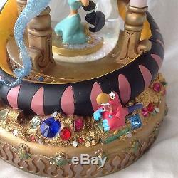 RARE Disney Aladdin MANIPULATION Musical Hourglass Lights Up Snowglobe