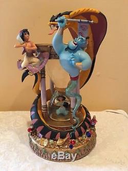 RARE Disney Aladdin MANIPULATION Musical Hourglass Lights Up Snowglobe 1992