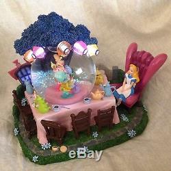 RARE Disney Alice In Wonderland IN GOLDEN AFTERNOON Musical Lite Up Snow Globe