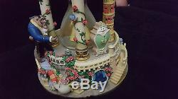 RARE Disney BEAUTY & THE BEAST Hourglass Musical Snow Globe BATB Belle Castle
