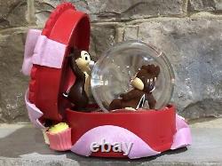 RARE Disney Chip and Dale Valentine Chocolate Musical Snow Globe MC SALE