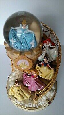 RARE Disney Cinderella Princesses Musical Snow Globe Retired Collectable 1990's