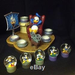 RARE Disney Donald Duck THROUGH THE YEARS Figurine with Minis Changeable SnowGlobe