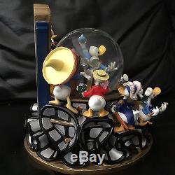 RARE Disney Donald Duck THROUGH THE YEARS Multi Figurines Musical SnowGlobe-MIB