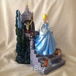 RARE Disney Europe Cinderella MAGICAL BALL NITE Lg Musical Fig SnowGlobes-HTF