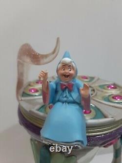 RARE Disney Fairy Fairies Godmothers Hourglass Hour Glass Snow globe Musical