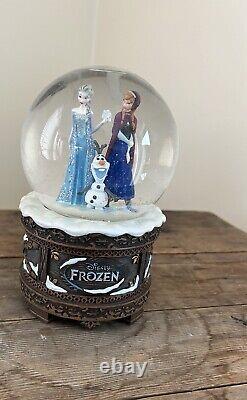 RARE Disney Frozen Musical Snow Globe Store Parks Exclusive Olaf Anna Elsa