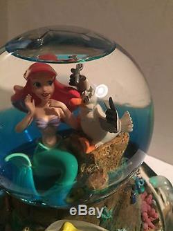 RARE Disney LITTLE MERMAID MUSICAL SNOW WATER GLOBE LIGHTS UP Part Of Your World