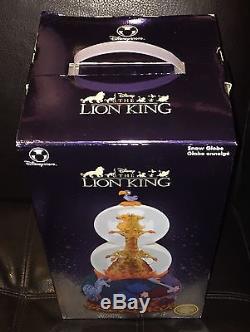 RARE Disney Lion King CAN'T WAIT TO BE KING Musical Rotating DoubleSnowglobe MIB