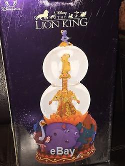 RARE Disney Lion King CAN'T WAIT TO BE KING Musical Rotating DoubleSnowglobe MIB