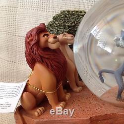 RARE Disney Lion King THE PRIDE ROCK Musical Moving Figurine SnowGlobe-MIB