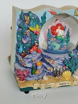 RARE Disney Little Mermaid Book Double Sided Musical Storybook Snow Globe