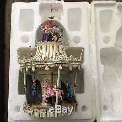RARE Disney Mary Poppins CARROUSEL Figurines Rotation Musical Snowglobe-MIB