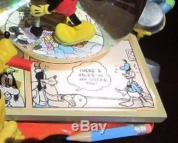 RARE Disney Mickey Mouse Fab 5 Comic Strip Inc And Paint Snowglobe Music Box