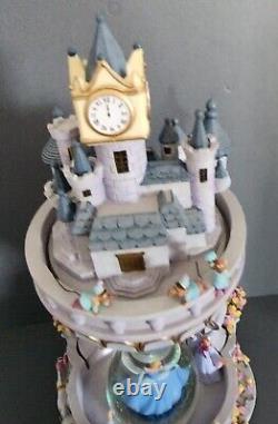 RARE Disney Princess Cinderella Hourglass Snow Globe Lights Up & Musical with Box
