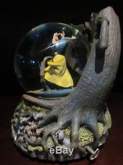 RARE Disney Princess Snow White Scary Night Evil Trees Scene Snowglobe Music Box