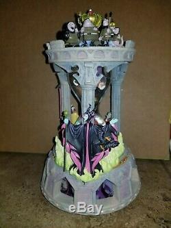 RARE Disney Sleeping Beauty Musical Snowglobe Hourglass Aurora Maleficent