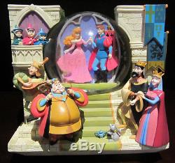 RARE Disney Sleeping Beauty Storybook Double Sided Fairies Snowglobe Music box