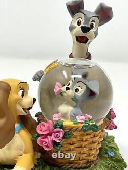 RARE Disney Store Exclusive Lady And The Tramp Snow Globe Mint 1990s