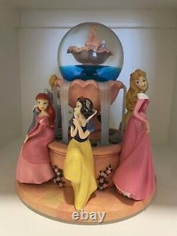 RARE Disney Store Exclusive Princess Wishing Fountain Snow Globe Musical 10
