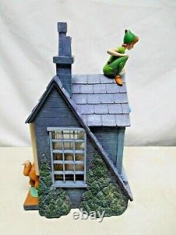 RARE Disney Store PETER PAN You Can Fly! Music Snow Globe Darling House Window