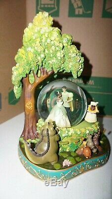 RARE! Disney Store Princess and the Frog Tiana Naveen Snow Globe Wedding Statue