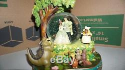 RARE! Disney Store Princess and the Frog Tiana Naveen Snow Globe Wedding Statue