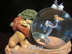RARE Disney The Lion King Circle of Life Mufasa Pride Rock Snowglobe Music Box