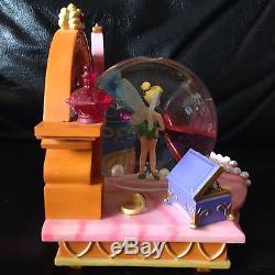RARE Disney Tinker Bell THE PINK VANITY Musical Snowglobe