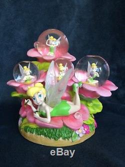 RARE Disney TinkerBell MOODY BLOOM Musical Multi Figurines Snow Globe Music Box