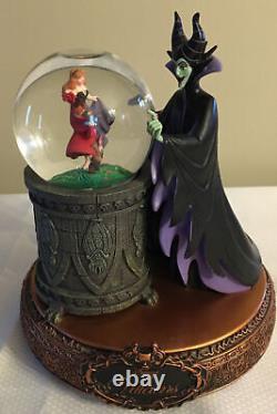RARE Disney Villains Maleficent Musical Rotating Snow Globe Sleeping Beauty READ