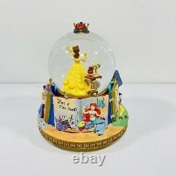 RARE Multi Princess Storybook Snow Globe Song Title Beauty And The Beast Belle
