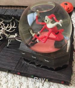 RARE Nightmare Before Christmas Santa Jack Skellington Sleigh Snow Globe Disney