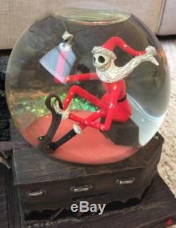 RARE Nightmare Before Christmas Santa Jack Skellington Sleigh Snow Globe Disney
