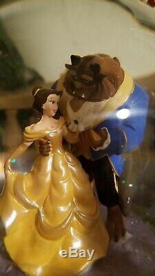 RARE WITH BOX! Disney Beauty And The Beast Belle Wedding Gazebo Music Snow Globe