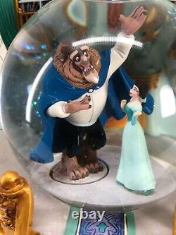Rare 1991 Beauty and the Beast Snow Globe Library with Working Music Box Mint