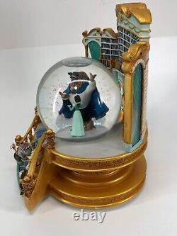 Rare 1991 Beauty and the Beast Snow Globe Library with Working Music Box Mint