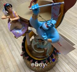 Rare Disney Aladdin Hourglass Musical Snow Globe Arabian Nights with Original Tag