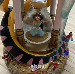 Rare Disney Aladdin Hourglass Musical Snow Globe Arabian Nights with Original Tag