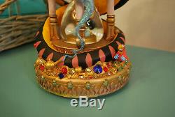 Rare Disney Aladdin Hourglass Musical Snow Globe Lights Up Arabian Nights
