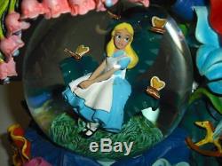 Rare! Disney Alice's Adventures in Wonderland Snow Globe Music Box Figure