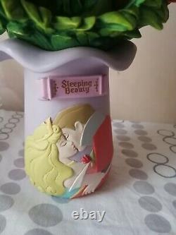 Rare Disney Aurora Sleeping Beauty Rose Snow Globe princess flower Prince philip
