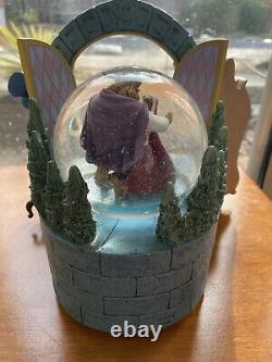 Rare Disney Beauty And The Beast Wardrobe Rotating Snow Globe