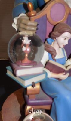 Rare Disney Beauty & the Beast 10th Anniversary Multi Snow Globe Figurine Repair