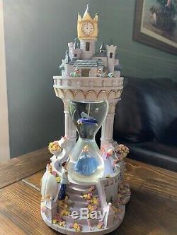 Rare Disney Cinderella Hourglass Snowglobe Music Box plays So This is Love