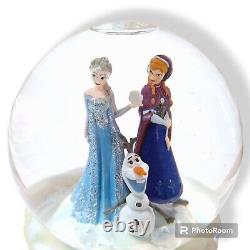 Rare Disney Frozen Musical Snow Globe Store Parks Exclusive Olaf Anna Elsa