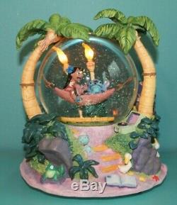 Rare Disney Lilo and Stitch snow globe Musical Aloha Oe EUC with box